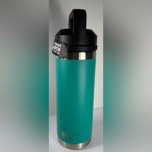 YETI Rambler 18 oz Bottle Agave Teal w/ Chug Cap Lid Stainless Steel